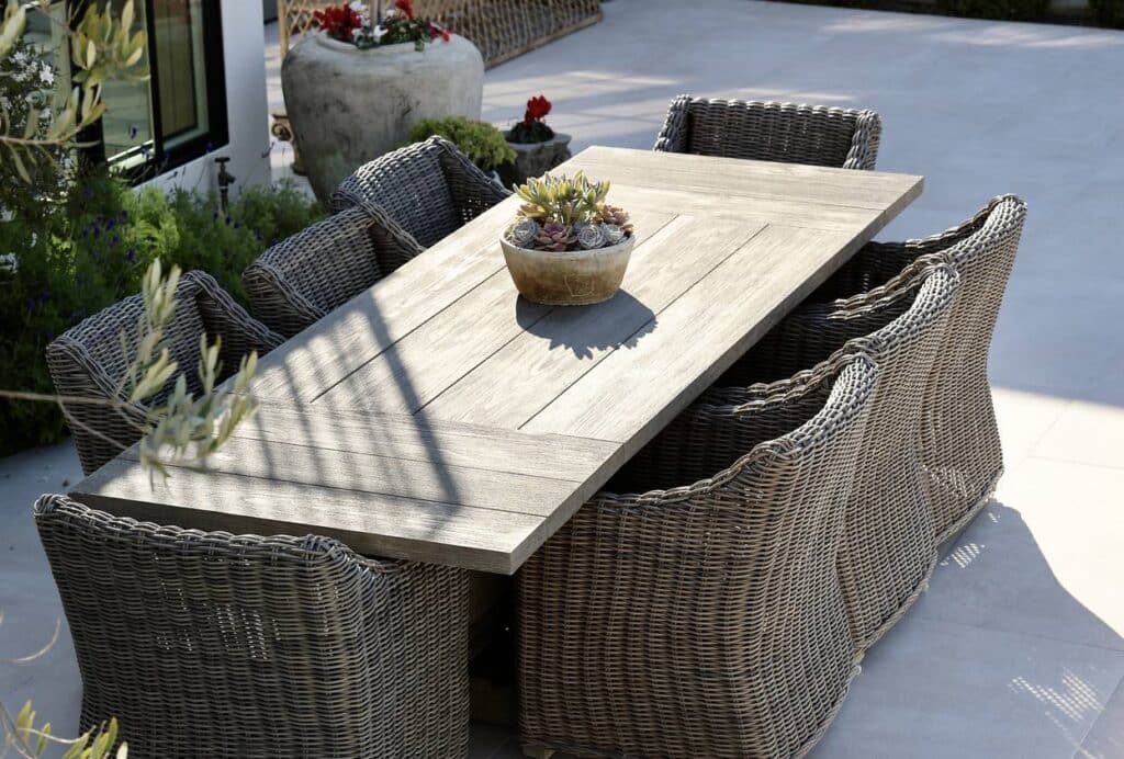 table de jardin teck massif