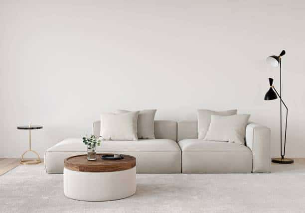 aménagement d'un salon design avec canapé meuble déco