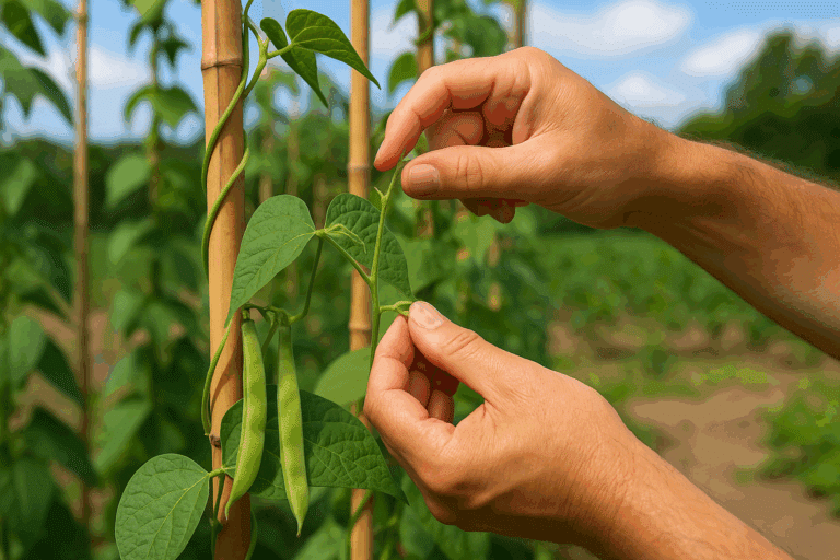 Pincer ses haricots grimpants à la bonne hauteur : le geste infaillible pour doubler la récolte sans replanter