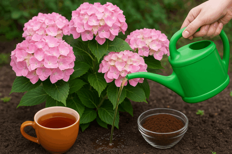 Arrosage magique : thé ou marc de café peuvent-ils booster la floraison de votre hortensia ?