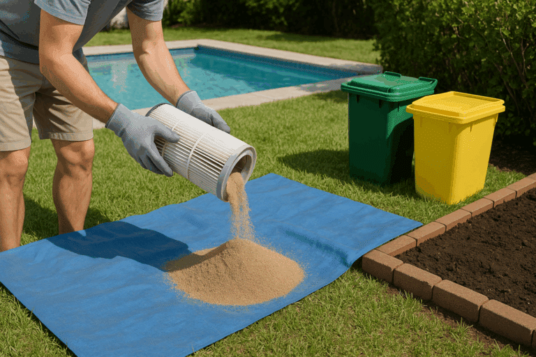 Que faire du sable filtre piscine : recyclage et élimination responsables