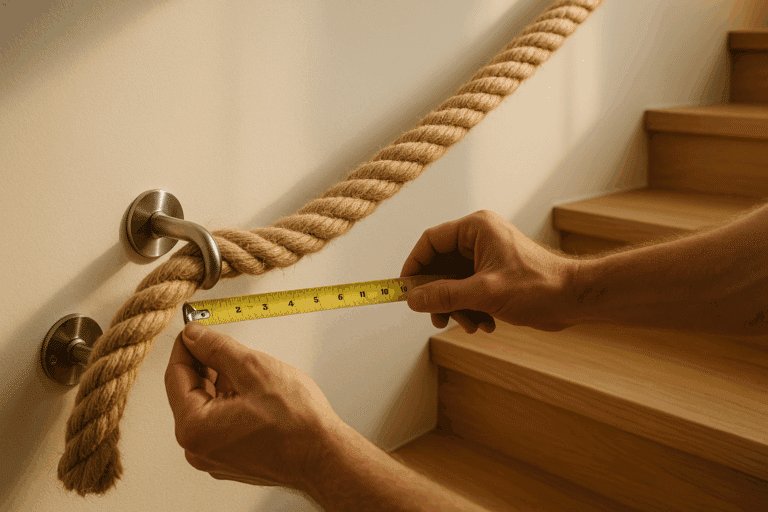 Faire une rampe d’escalier en corde : calcul du métrage, sélection de la corde et méthodes de fixation