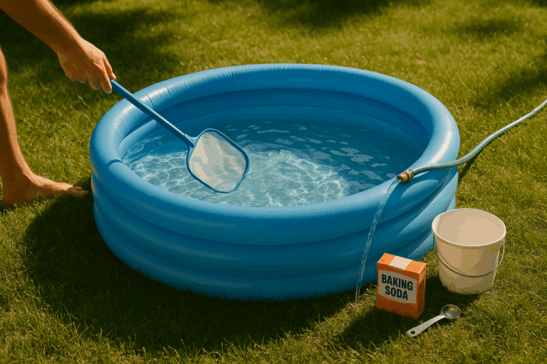 Entretien piscine gonflable sans pompe : astuces simples pour une eau claire