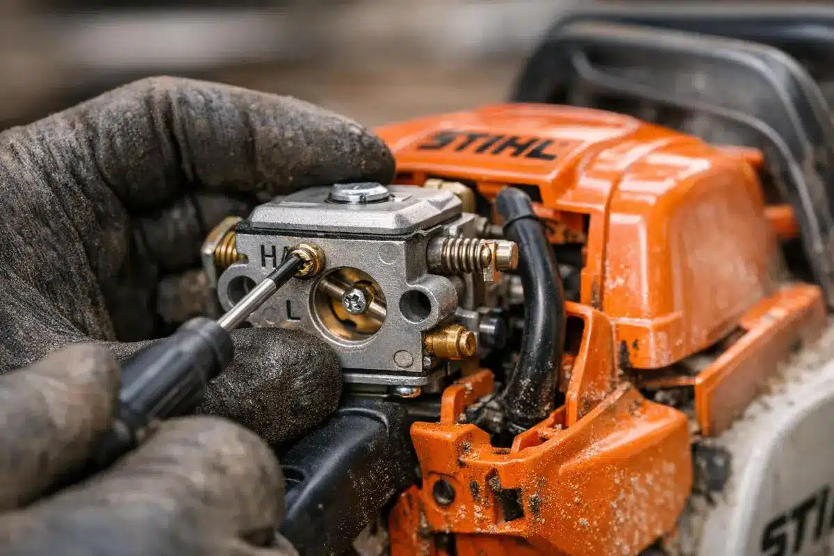 réglage vis h et l tronçonneuse stihl