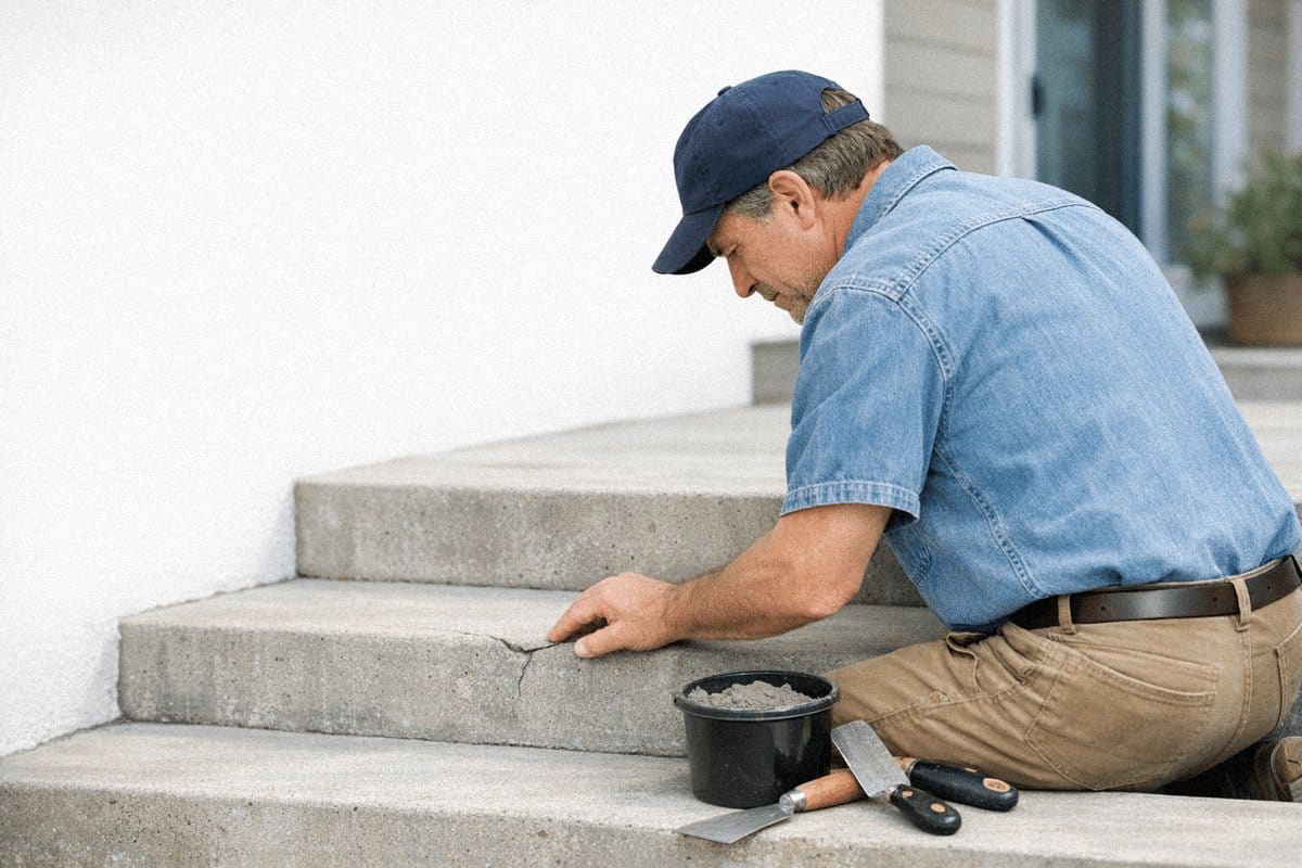 Escalier en béton fissuré ? 5 étapes simples pour le réparer sans tout casser